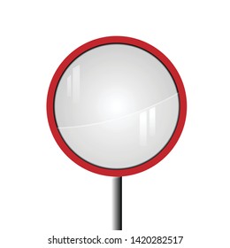 Red Blind corner mirror mounted vector