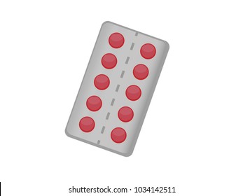 Red blister pack or Drug packaging vector