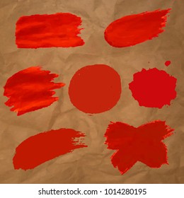 Red Blob With Cardboard Texture Background With Gradient Mesh, Vector Illustration