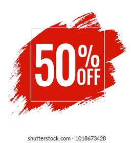 Red Blobs Sale Banner, Vector Illustration