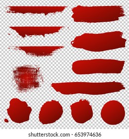 Red Blobs Set, Vector Illustration