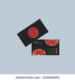 RED and block color business card design