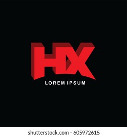 red block initial letter brand logo template logotype single color
