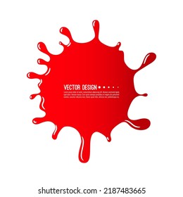 Red blood blot vector icon. Splash or drop and splatters on white background.