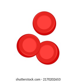Red Blood Cell Cartoon Vector. Red Blood Cell On White Background.