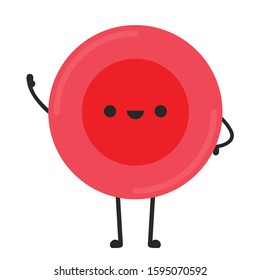 Red Blood Cell Character Design. Red Blood Cell Vector. Free Space For Text.