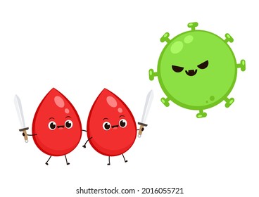 Red Blood Cell Character Design Red Stock Vector (Royalty Free ...