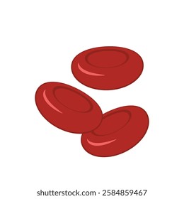 Red blood cell erythrocyte vector illustration. Red blood cell on white background.