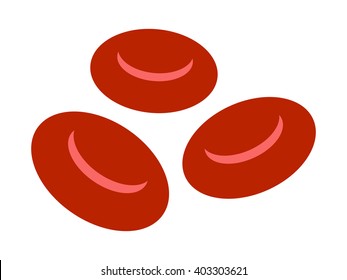 Red Blood Cell / Erythrocytes Flat Vector Icon For Apps And Websites