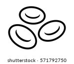 Red blood cell / erythrocytes line art vector icon for apps and websites