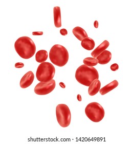 Red Blood Cell Flowing In Vein Or Artery. Vector Illustration. Healthcare And Medical Zoom Concept.