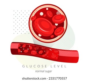 Red Blood Cell - Glucose Level - Stock Illustration as EPS 10 File