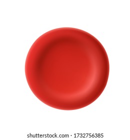 Red Blood Cell Isolated On White Background, Vector Erythrocyte.