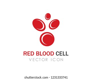 Red Blood Cell Logo vector icon illustration design