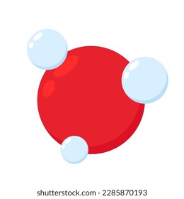 Glóbulos rojos y vectores de oxígeno. espacio libre para texto. Símbolo de agua vector. Moléculas de oxígeno O2 modelan fórmulas azules y químicas.