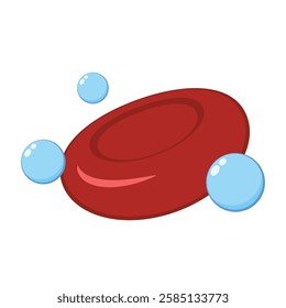 Red blood cell and Oxygen vector. free space for text. Water symbol vector. Oxygen O2 molecule models blue and chemical formulas.