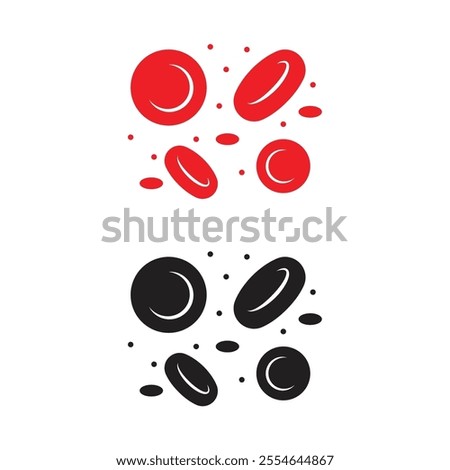 Red Blood Cells Icon Set Vector Design.