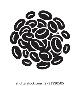 Ícone de eritrócitos ilustração do vetor mostrando eritrócitos grupo hematologia circulação anemia médica conceito de cuidados médicos isolado branco fundo design elemento