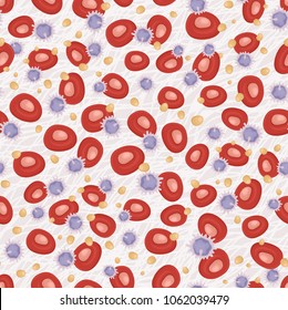 Red blood cells, seamless background