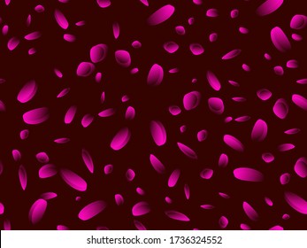 Patrón ininterrumpido de glóbulos rojos. Coágulos de sangre bajo el microscopio, eritrocitos, moléculas de hemoglobina. Ilustración del vector