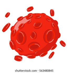 Red blood cells vector illustration. Virus, microbe, pathogen, germ, bacteria icon on a white background.