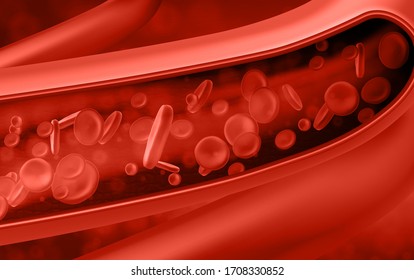 Red blood cells in vein. Vector illustration