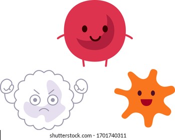 Red blood cells, white blood cells, platelets