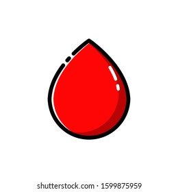Red blood drop design with flat design style