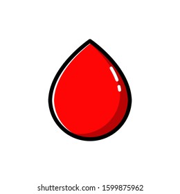 Red blood drop design with flat design style
