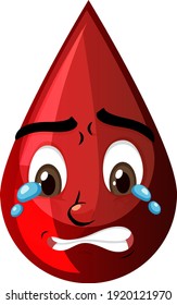 Red blood drop with facial expression illustration
