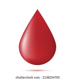 Red Blood Drop Icon. 3d Rendering