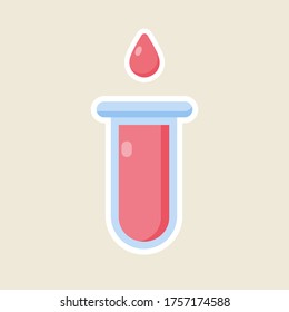 Caída de sangre roja, icono en diseño plano. Ilustración vectorial. El concepto de donación de sangre