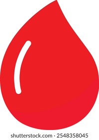 Icono rojo de la gota de sangre aislado en el fondo blanco