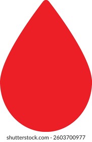 Red blood drop icon isolated on white background . Blood icon vector