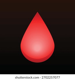 Ícone de gota de sangue vermelho representando saúde, danos ou vida