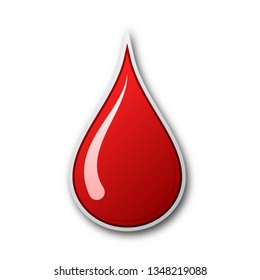 Red blood drop icon. Vector illustration. The concept of donating blood. Blood drop isolated