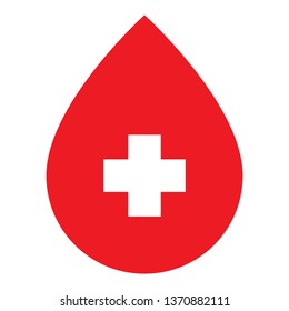 Red blood drop icon. Red blood drop vector illustration - donation symbol