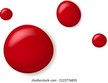 Red Blood Drop Isolated White Backround With Gradient Mesh, Vector Illustration