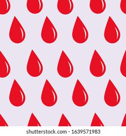 red blood drop seamless pattern vector illustration background