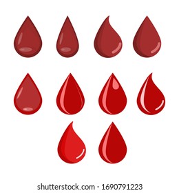 Símbolo rojo de gota de sangre. Vector de diseño plano