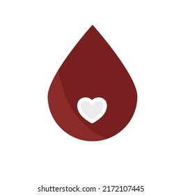 gota de sangre roja Hay un corazón blanco adentro.
