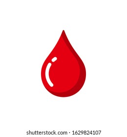 red blood drop vector icon. blood drop illustration in flat design style.