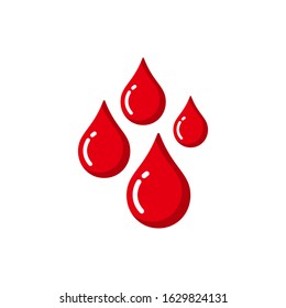 red blood drop vector icon. blood drop illustration in flat design style.