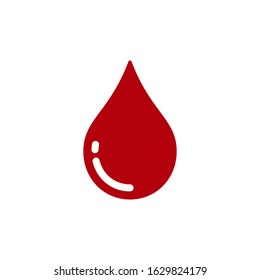 red blood drop vector icon. blood drop illustration in flat design style.