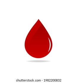 Icono del vector de caída de sangre roja