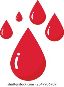 Icono de Vector de gota de sangre roja. Vector rojo de la gota de sangre aislado en el fondo blanco