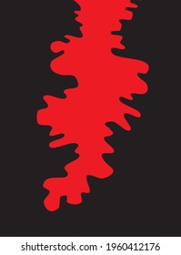 red blood splash, black background, vector illustration 