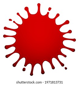 Red blood splash shape vector illustration