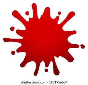 Red blood splash shape vector illustration