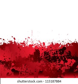 Red Blood Splatter Background With Dribble Effect